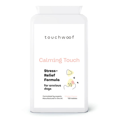 Calming Touch stress relief supplements for anxious dogs 120 tablets front.